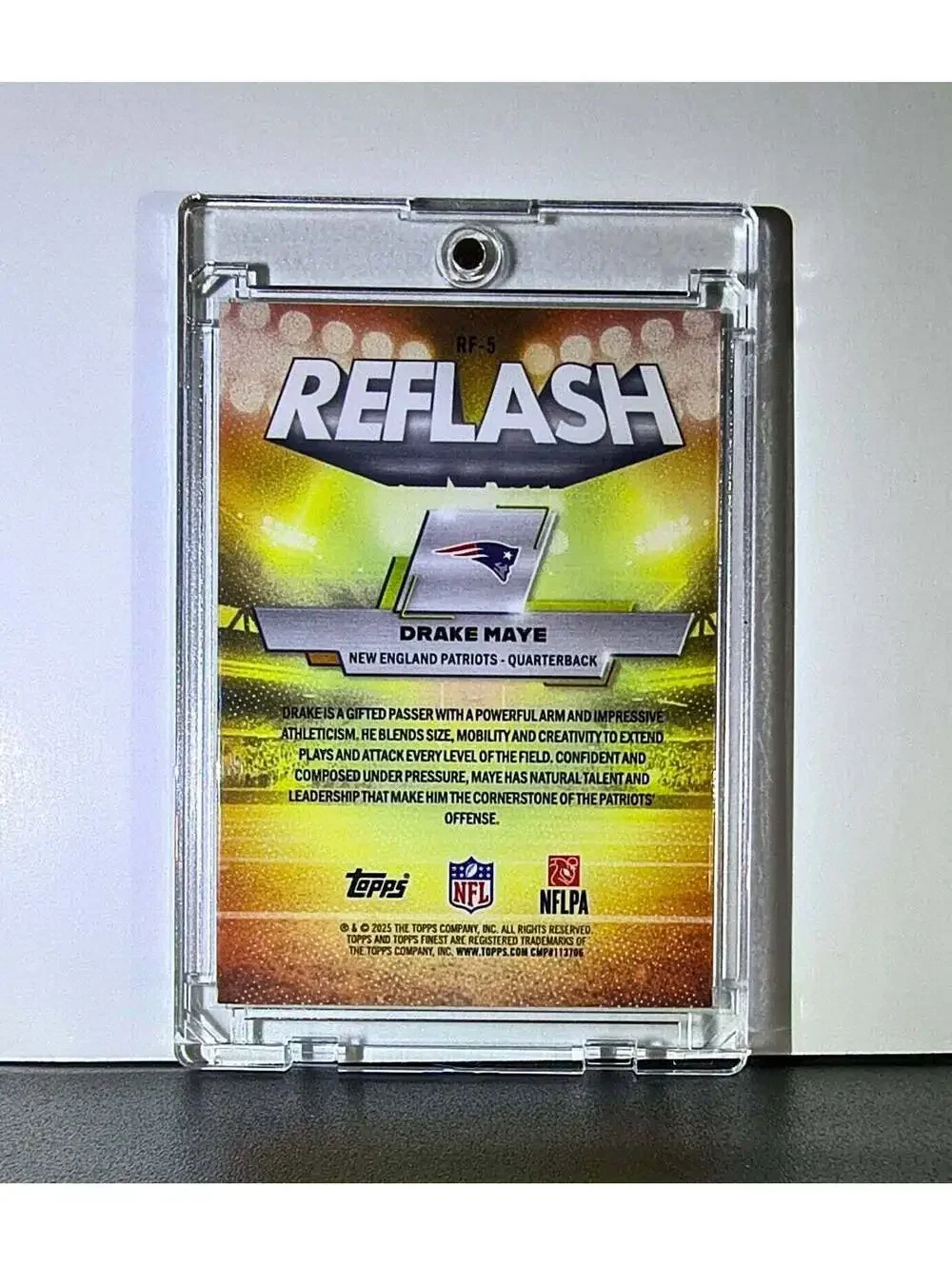 Drake Maye 2025 Topps Finest NFL #RF-5 Reflash Card New England Patriots
